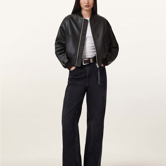 Allsaints Leather Bomber - Picture 2 of 7